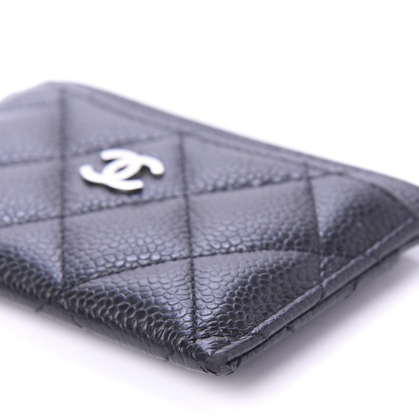 Caviar Quilted Card Holder Black