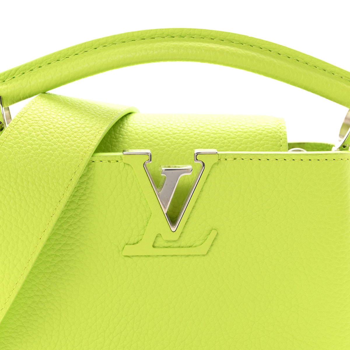 Louis Vuitton Taurillon Mini Capucines Chartreuse 7 of 10