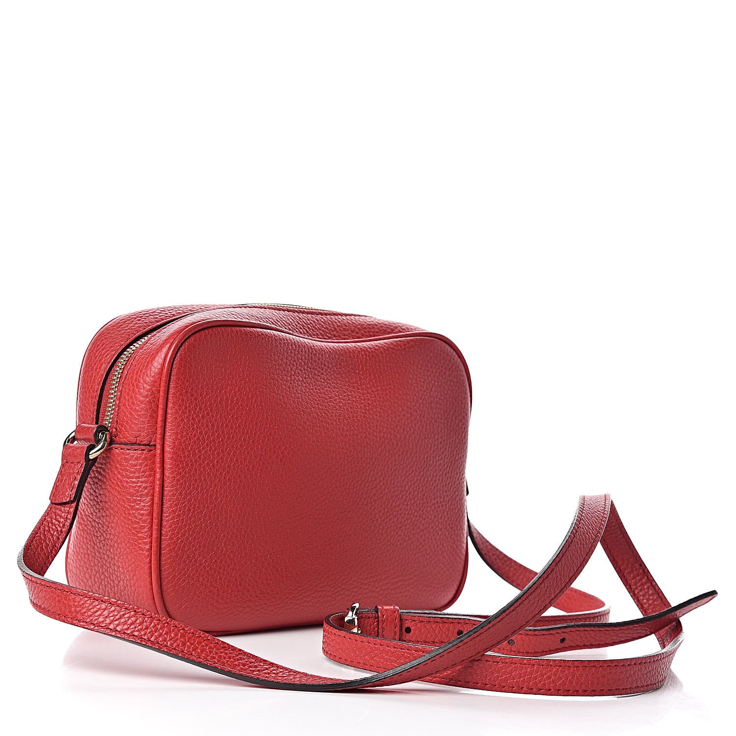Gucci Pebbled Calfskin Small Soho Disco Bag Vibrant Red 3 of 10