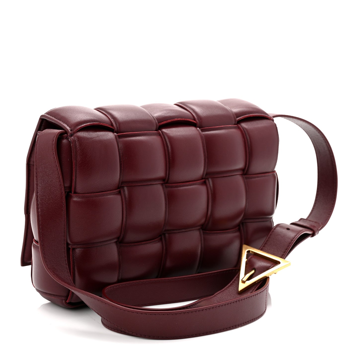 Nappa Maxi Intrecciato Small Padded Cassette Crossbody Bag Barolo