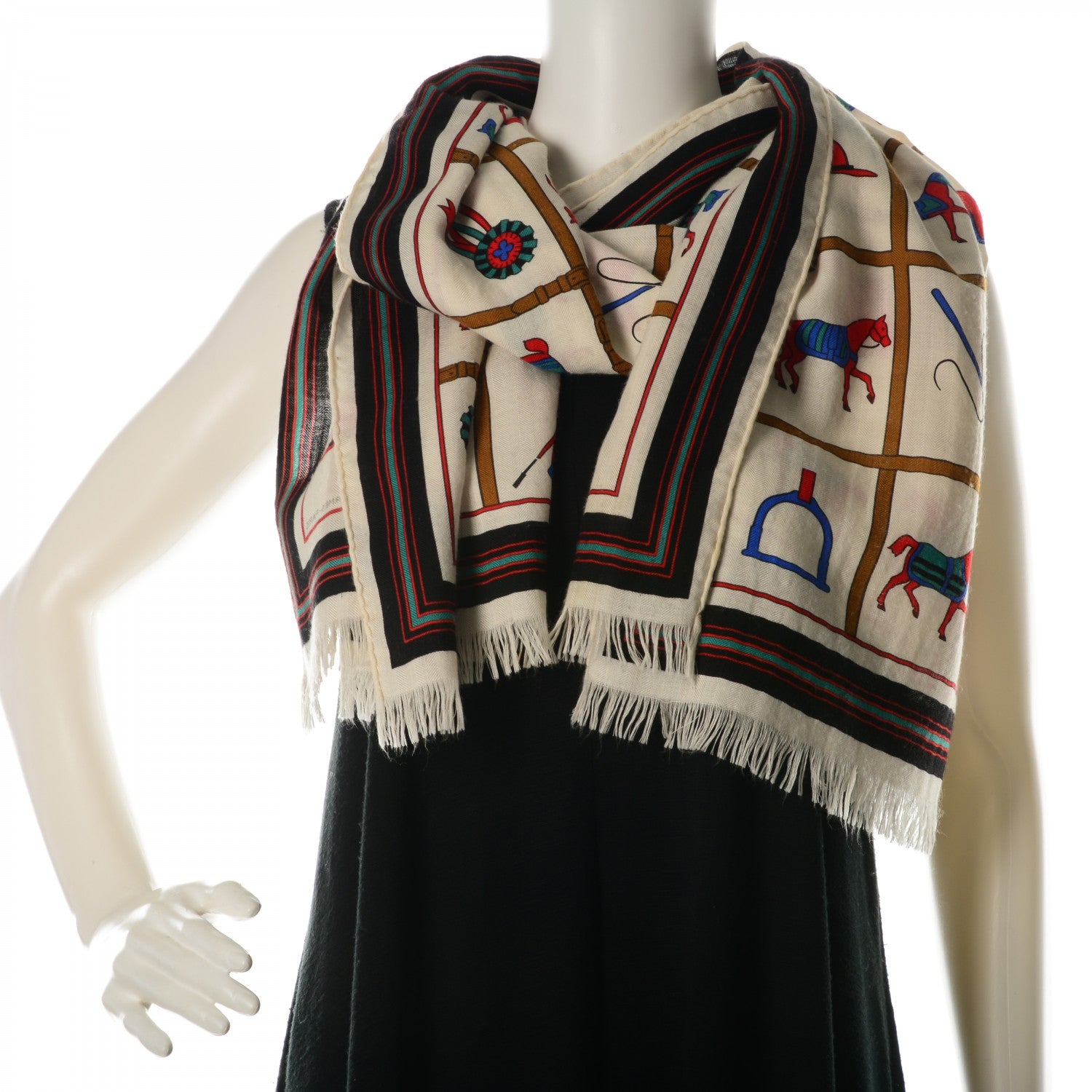 Hermes Cashmere Silk Printed Stole 2 of 6