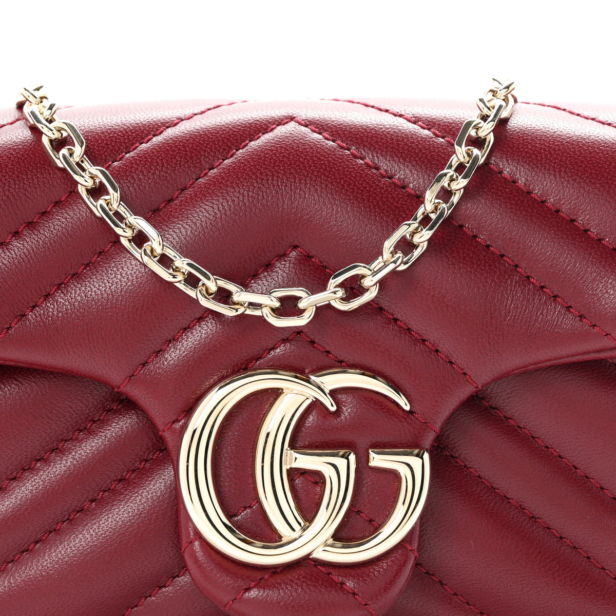 Gucci Lambskin Matelasse Mini GG Marmont Shoulder Bag Rosso Ancora 8 of 11
