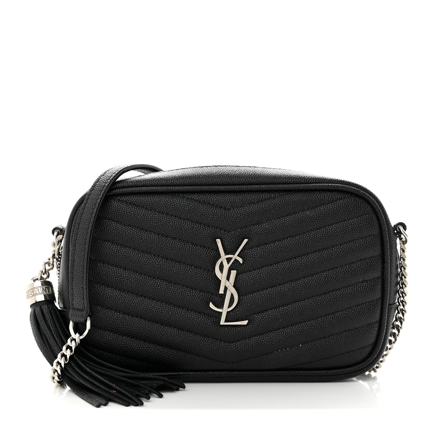 Saint Laurent Grain De Poudre Matelasse Monogram Mini Lou Camera Bag Black 1 of 13