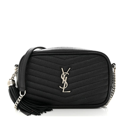 Saint Laurent Grain De Poudre Matelasse Monogram Mini Lou Camera Bag Black 1 of 13