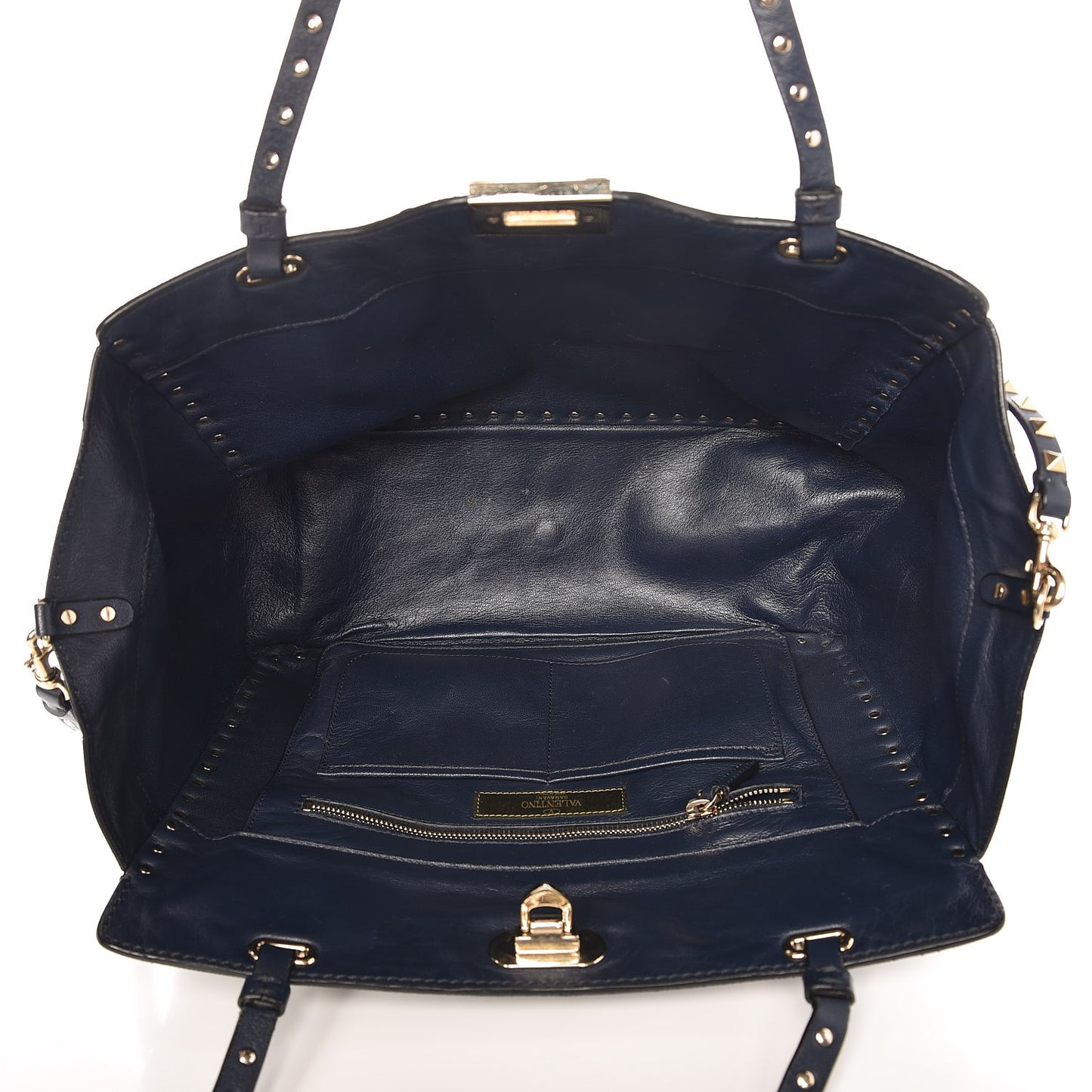Nappa Canvas Camouflage Medium Rockstud Tote Marine