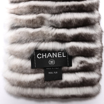 Chanel Orylag Rabbit Fur CC Scarf Grey 4 of 4