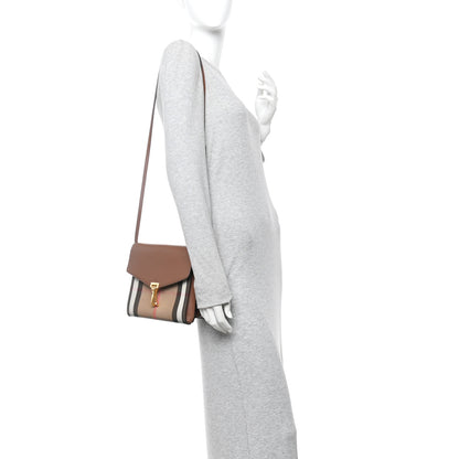 Burberry Derby Calfskin House Check Small Macken Crossbody Bag Tan 2 of 10