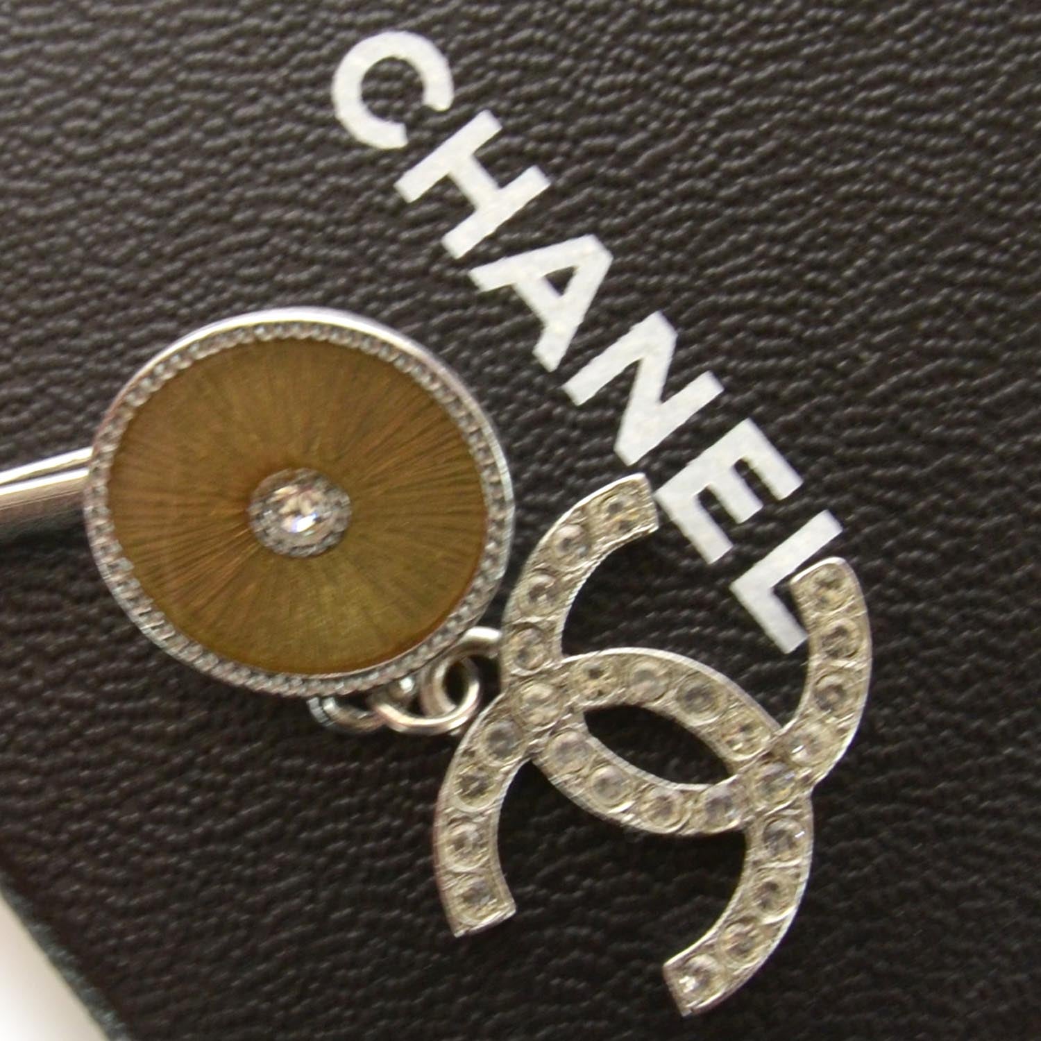 Chanel Crystal CC Barrette Silver 4 of 4