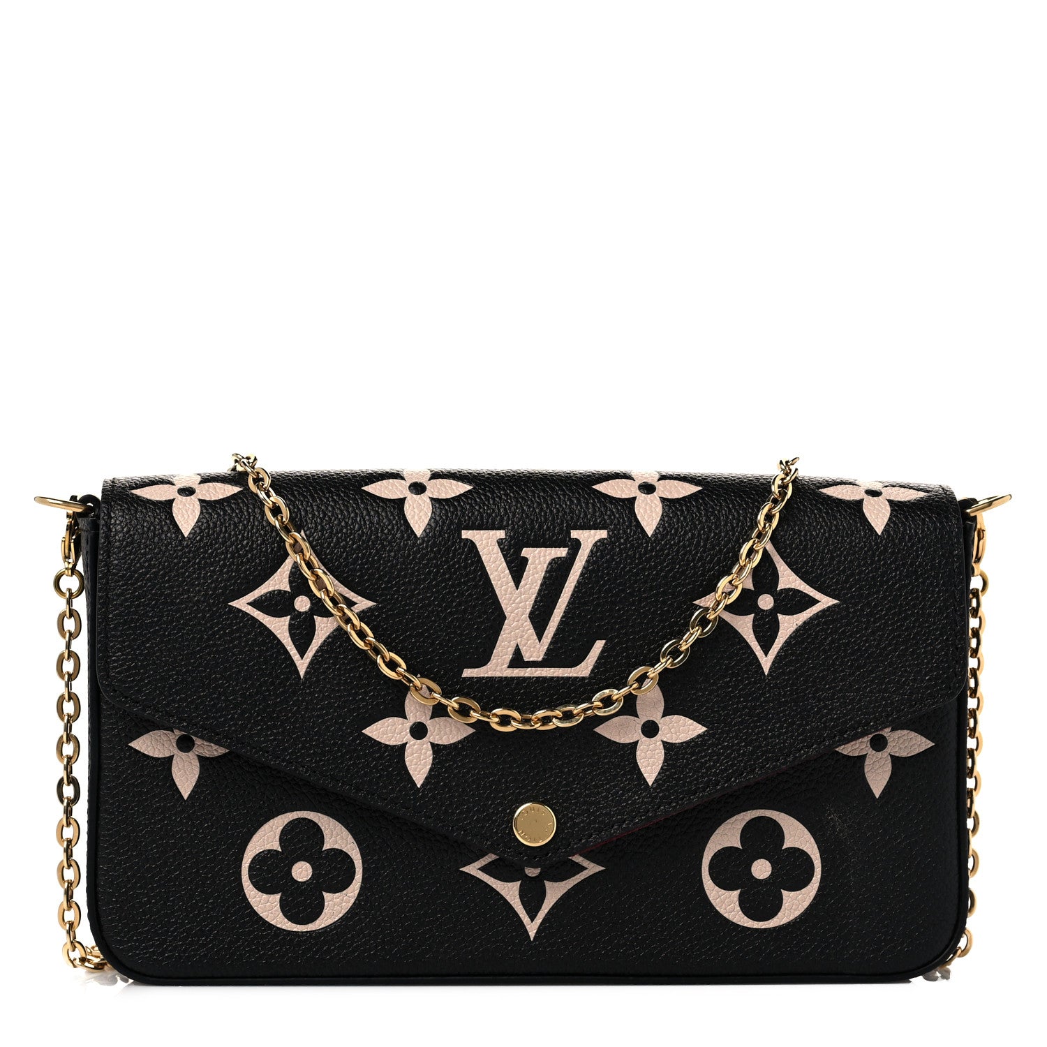 Louis Vuitton Empreinte Monogram Giant Felicie Pochette Black Beige 1 of 8