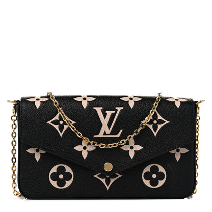 Louis Vuitton Empreinte Monogram Giant Felicie Pochette Black Beige 1 of 8