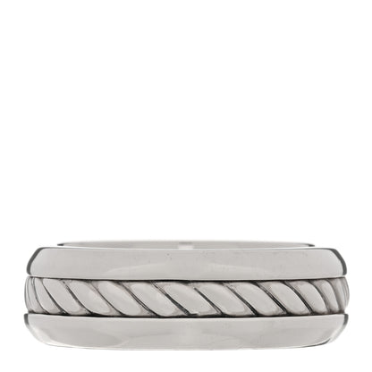 David Yurman Sterling Silver 8mm Cable Inset Band Ring 62 10 1 of 7