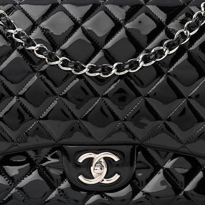 Chanel Patent Quilted Maxi Double Flap Black 8 of 10