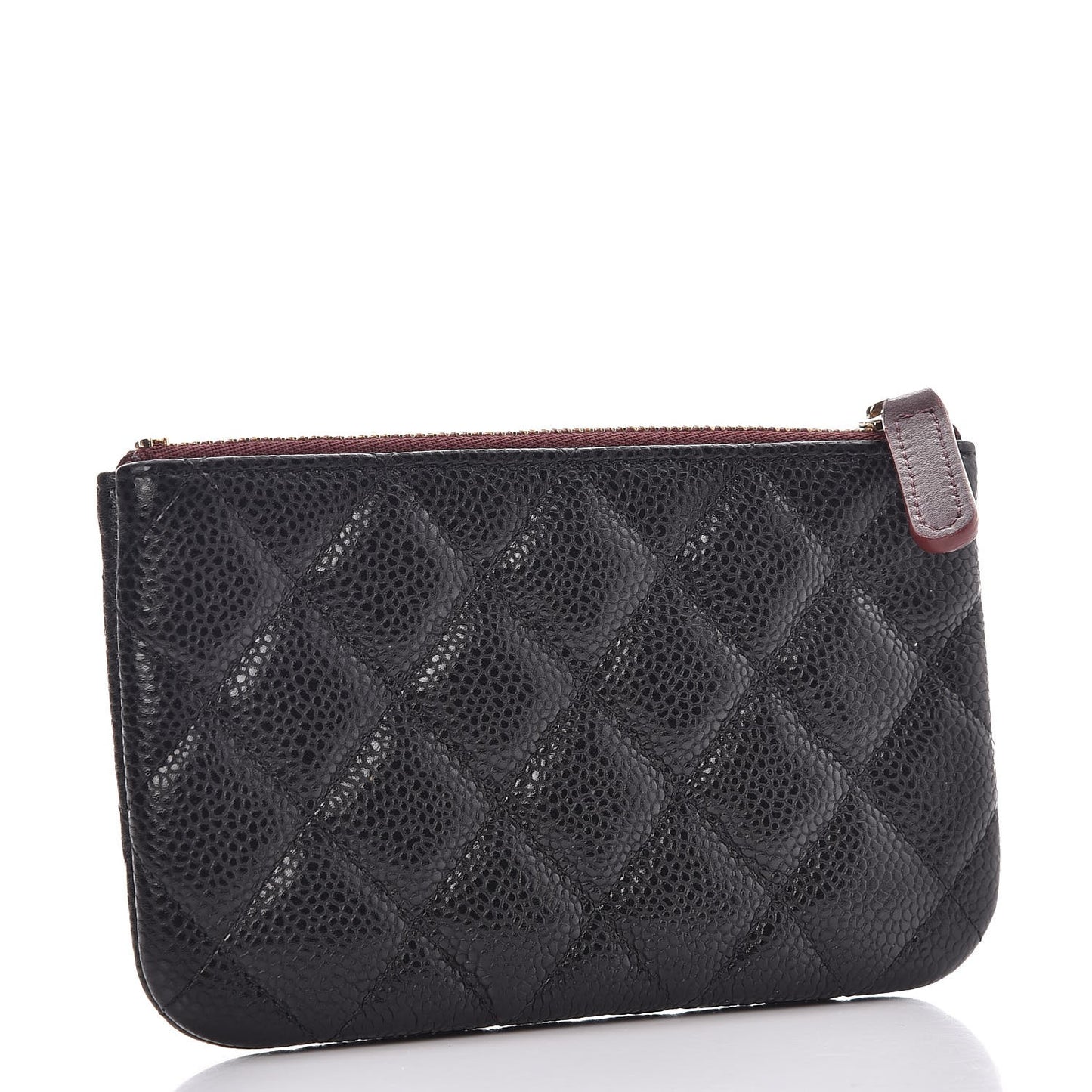 Caviar Quilted Small Cosmetic Case Black