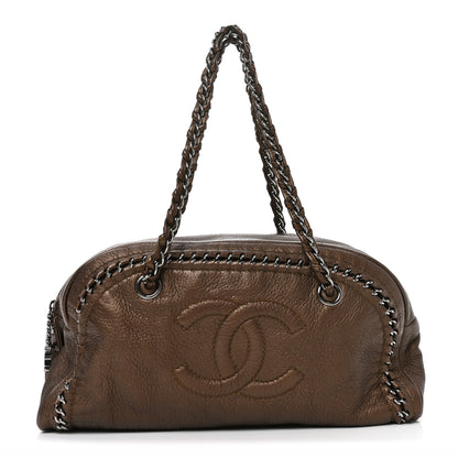 Chanel Metallic Goatskin Medium Luxe Ligne Bowler Bronze 1 of 10