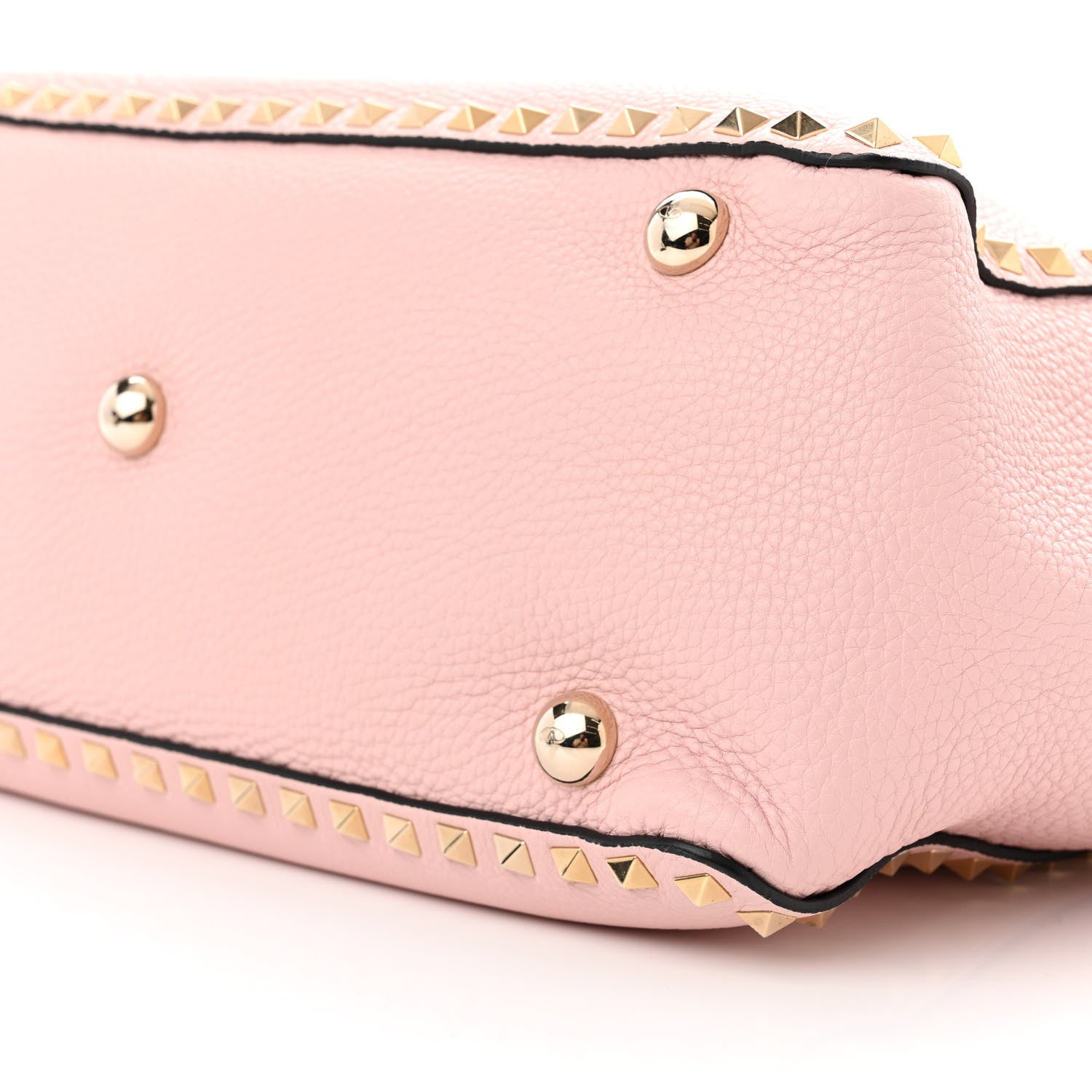 Valentino Garavani Pebbled Calfskin Medium Rockstud Tote Water Rose 9 of 10