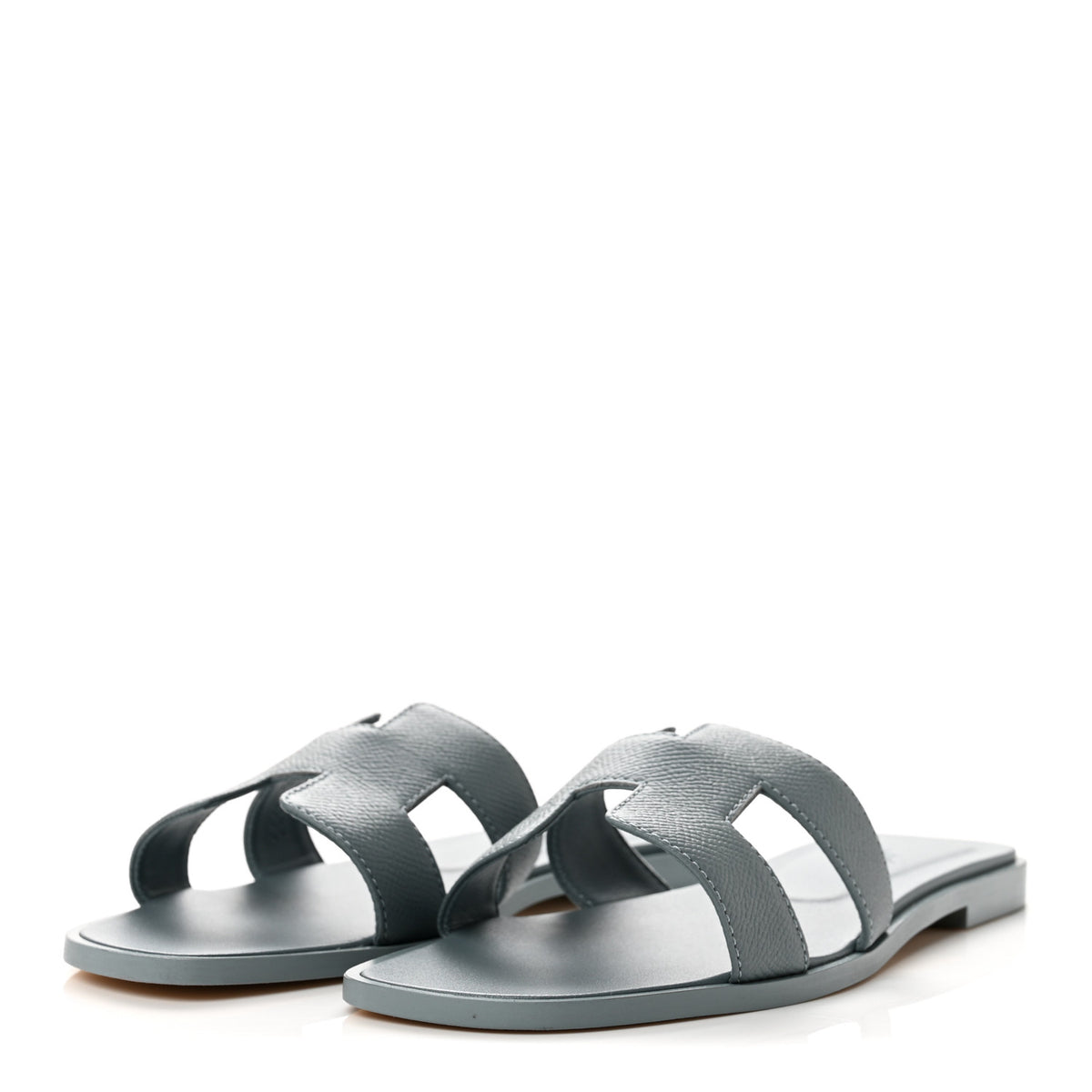 Hermes Epsom Oran Sandals 37.5 Gris Antarctique 4 of 10