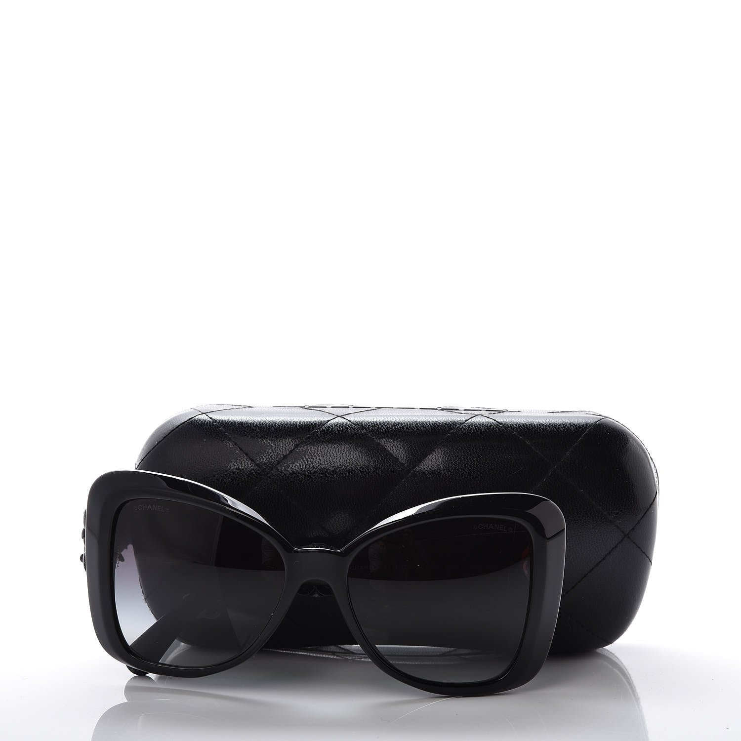 Chanel Lambskin Camellia CC Sunglasses 5317-Q Black 7 of 7