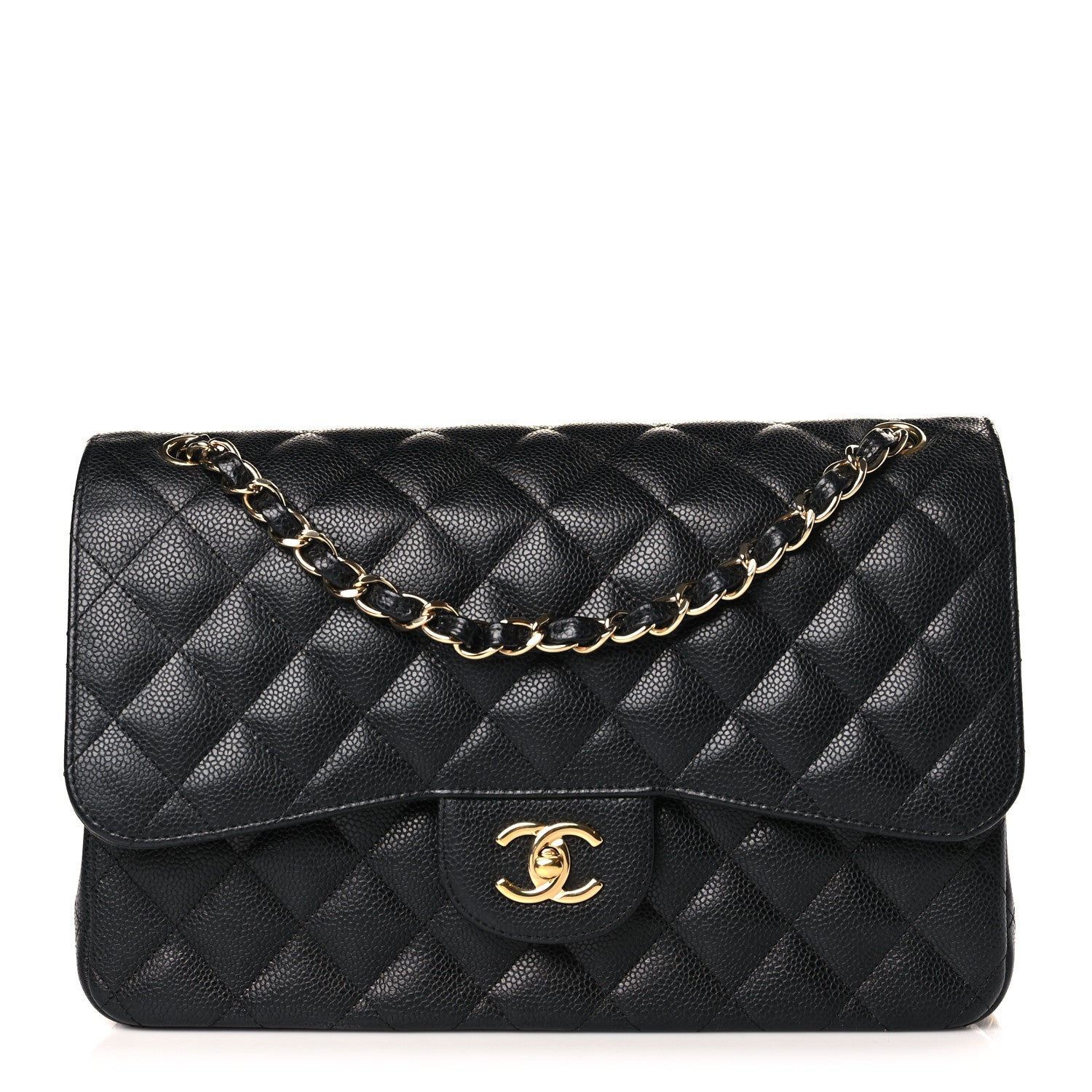 Chanel Caviar Quilted Jumbo Double Flap Black 1 of 10