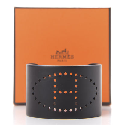 Hermes Aluminium Evelyne Sunset Cuff Bracelet T3 Black 4 of 4