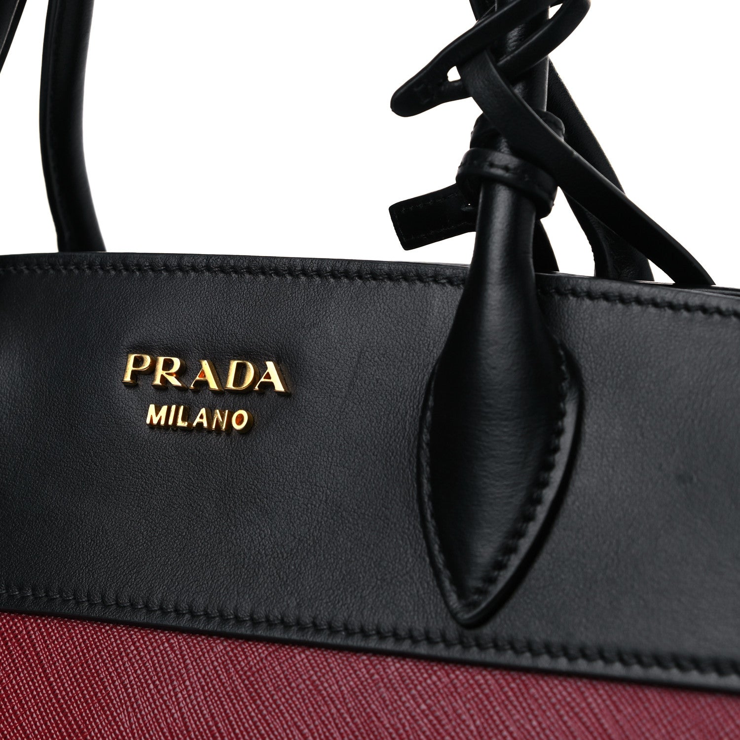 Prada Saffiano City Calfskin Small Esplanade Tote Fuoco Black 12 of 13