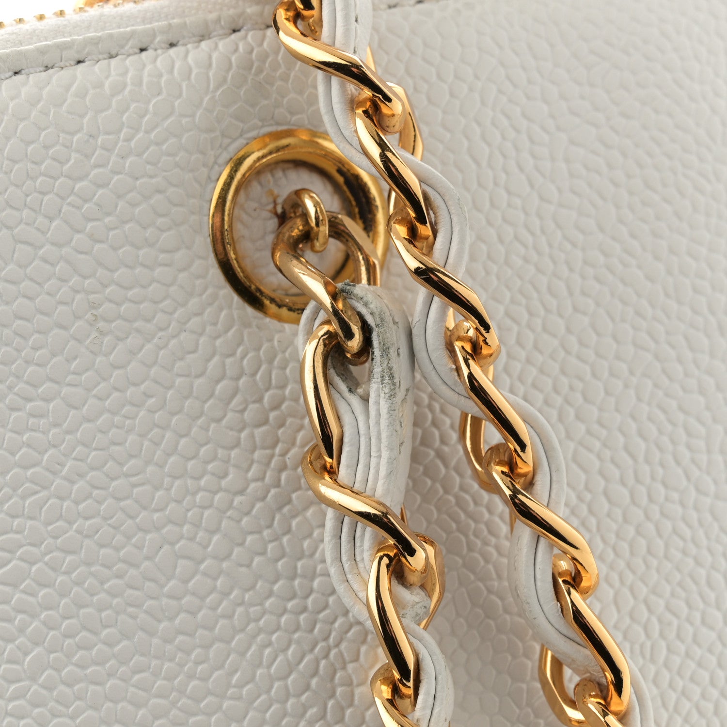Chanel Caviar CC Shoulder Bag White 17 of 17