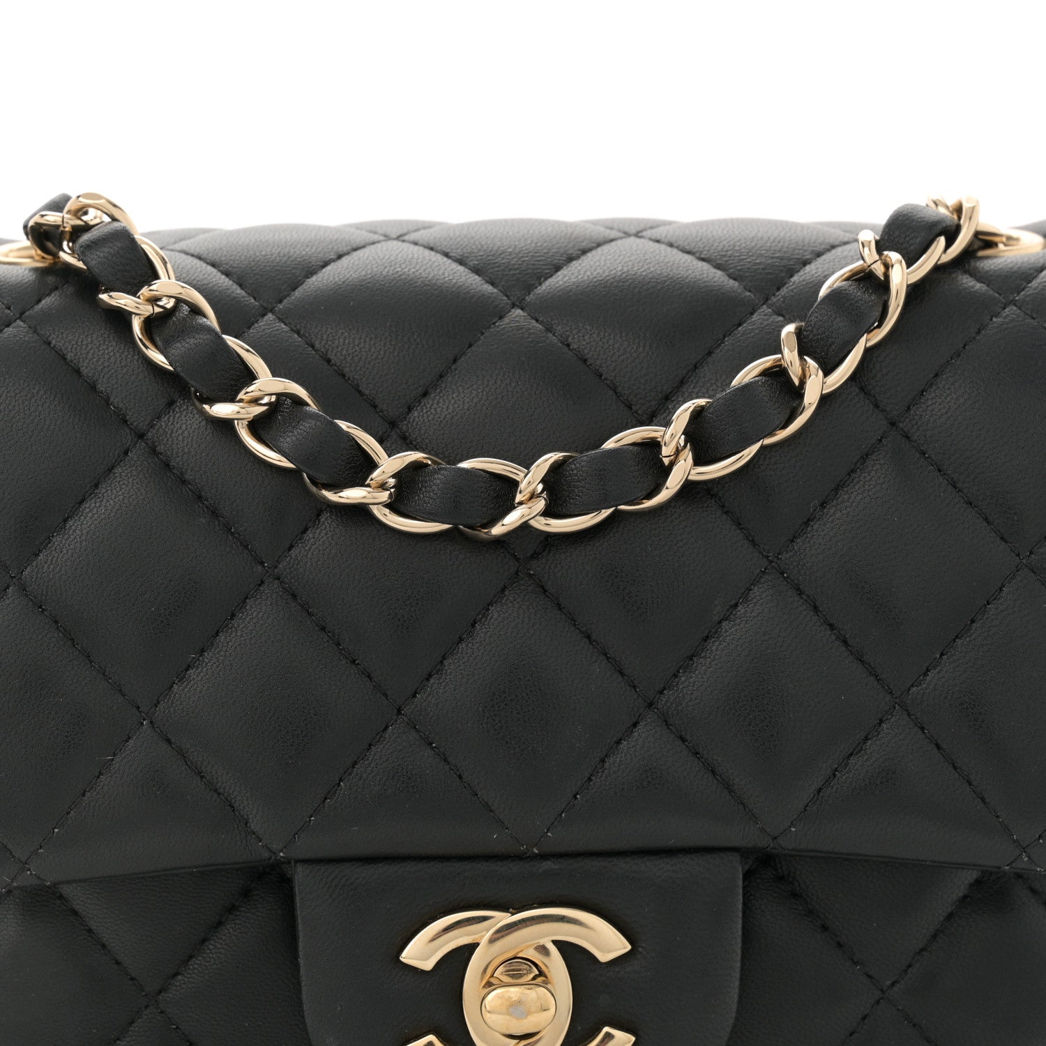 Chanel Lambskin Quilted Mini Square Flap Black 8 of 12