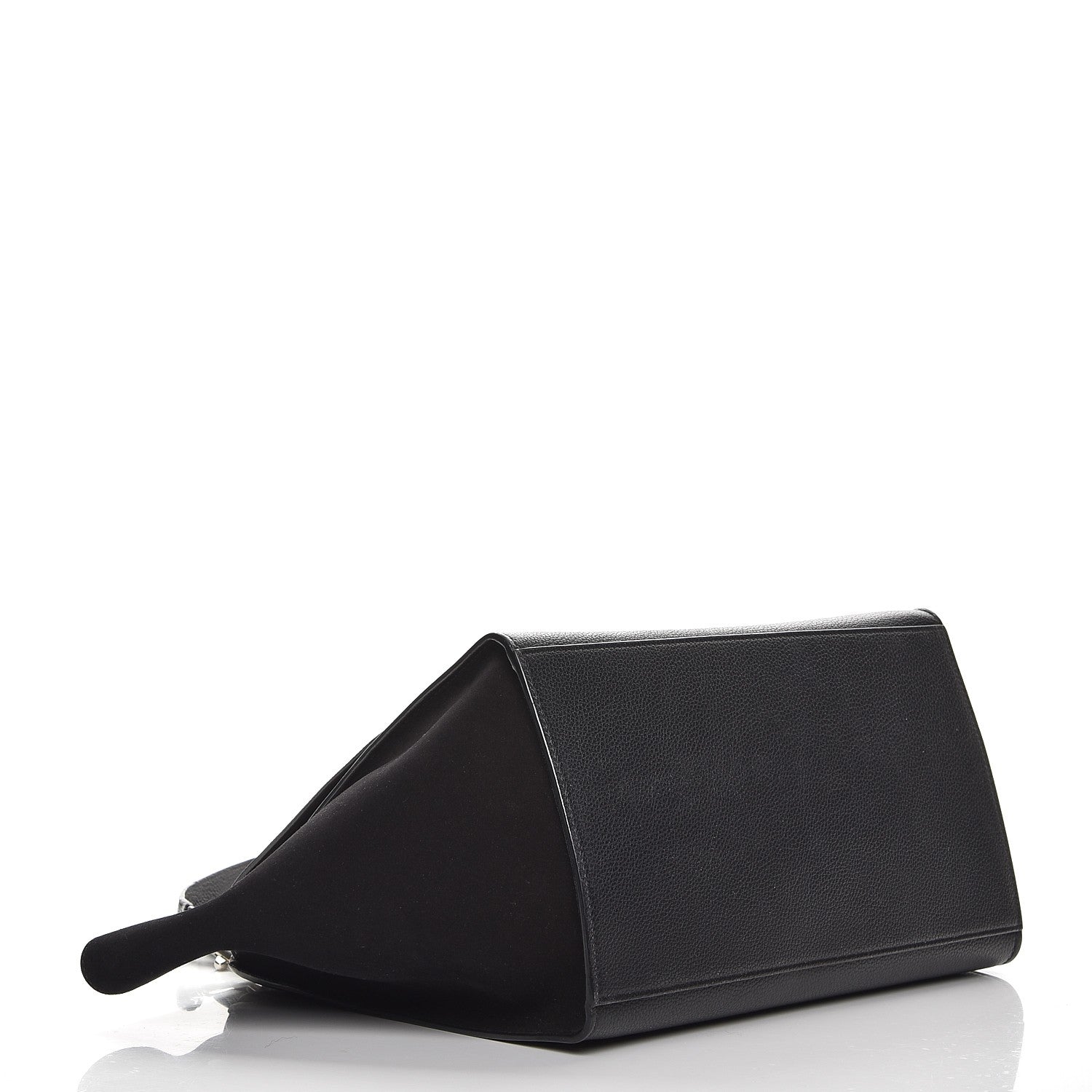 Celine Drummed Calfskin Suede Medium Trapeze Black 5 of 11