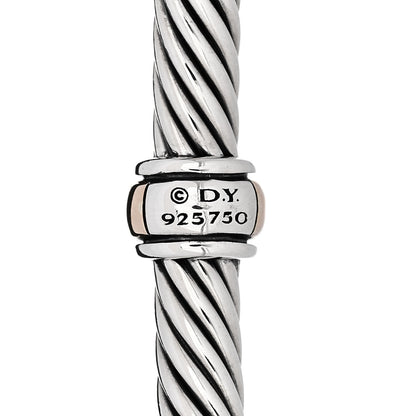 David Yurman Sterling Silver 18K Rose Gold 4mm Station Cable Bracelet 3 of 3