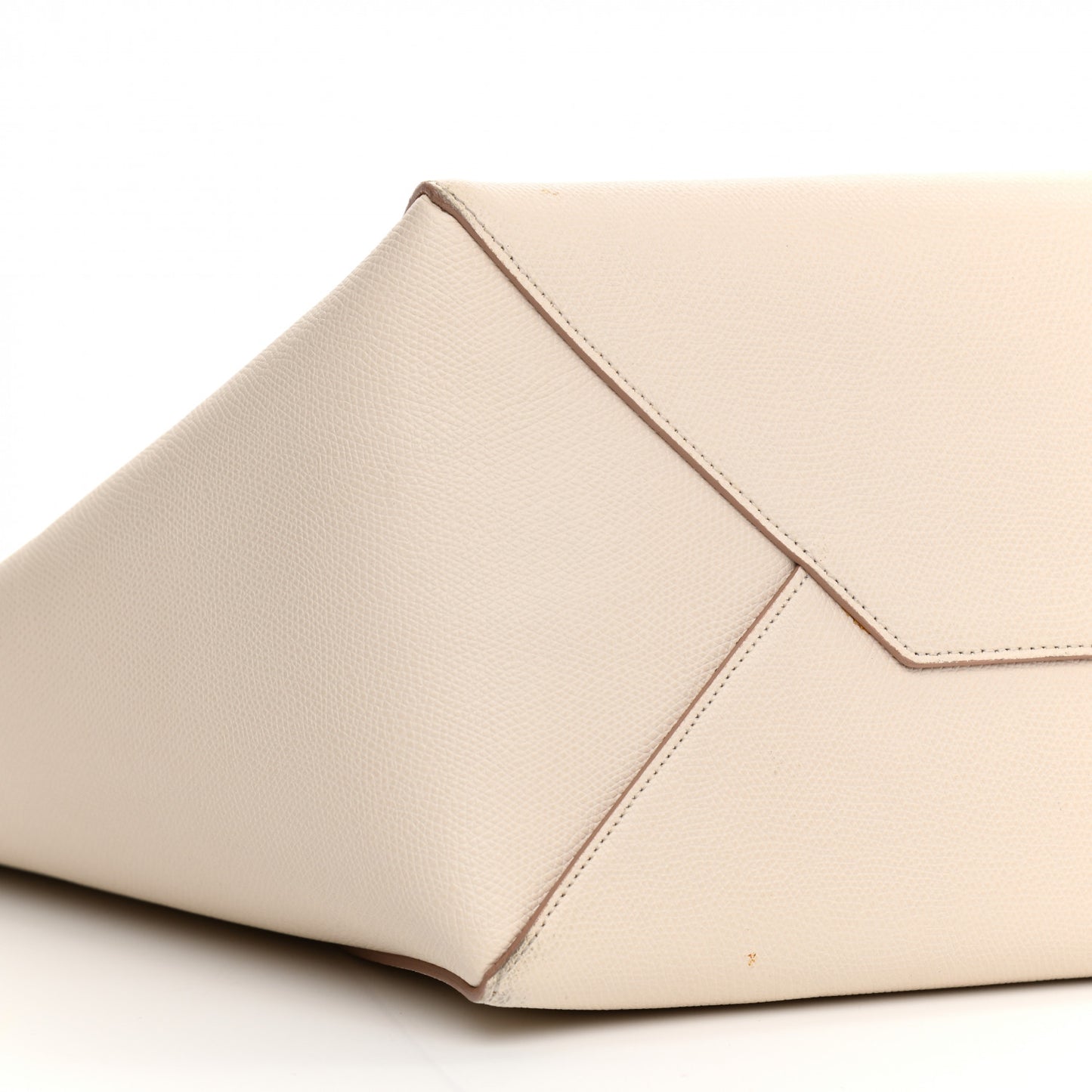 Grained Calfskin Medium Horizontal Cabas Phantom White