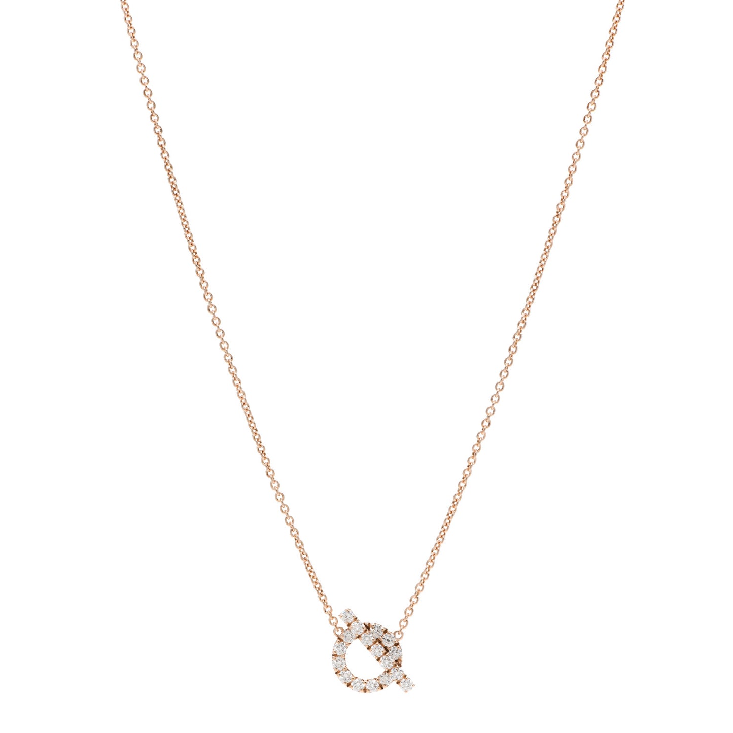 18K Rose Gold Diamond Finesse Pendant Necklace