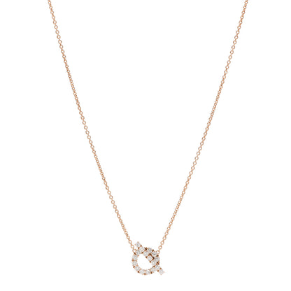 Hermes 18K Rose Gold Diamond Finesse Pendant Necklace 1 of 5