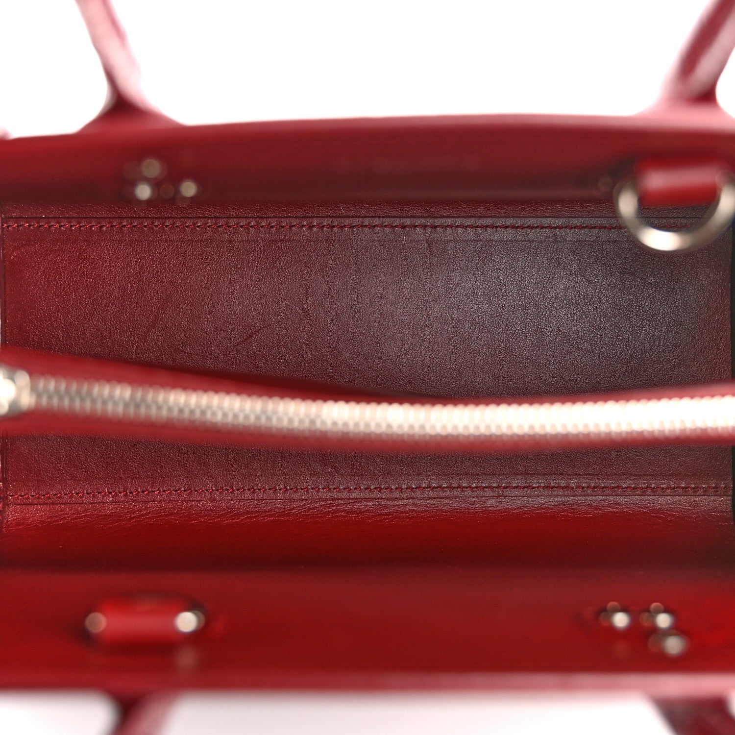 Saint Laurent Calfskin Crocodile Embossed Baby Sac De Jour Red 5 of 12