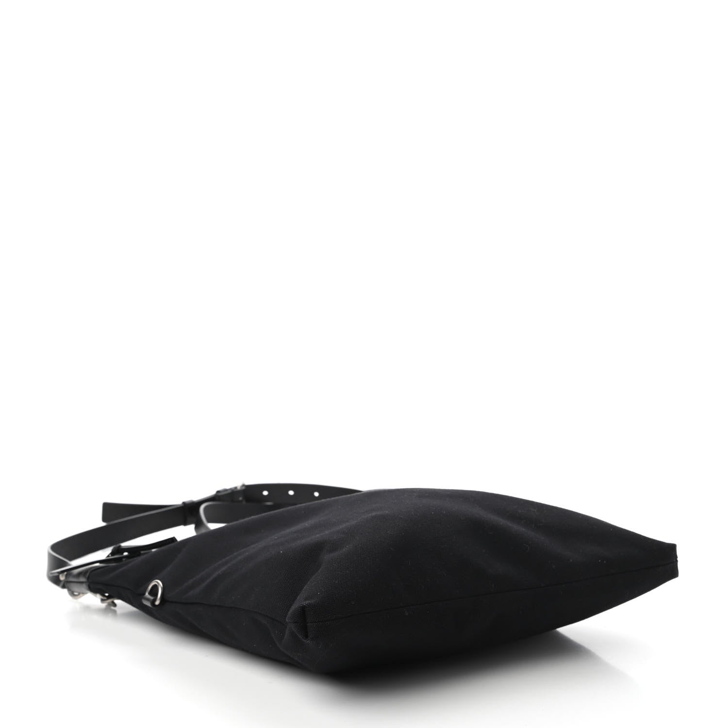 Saint Laurent Canvas Calfskin Belted Flat Messenger Bag Black 4 of 10