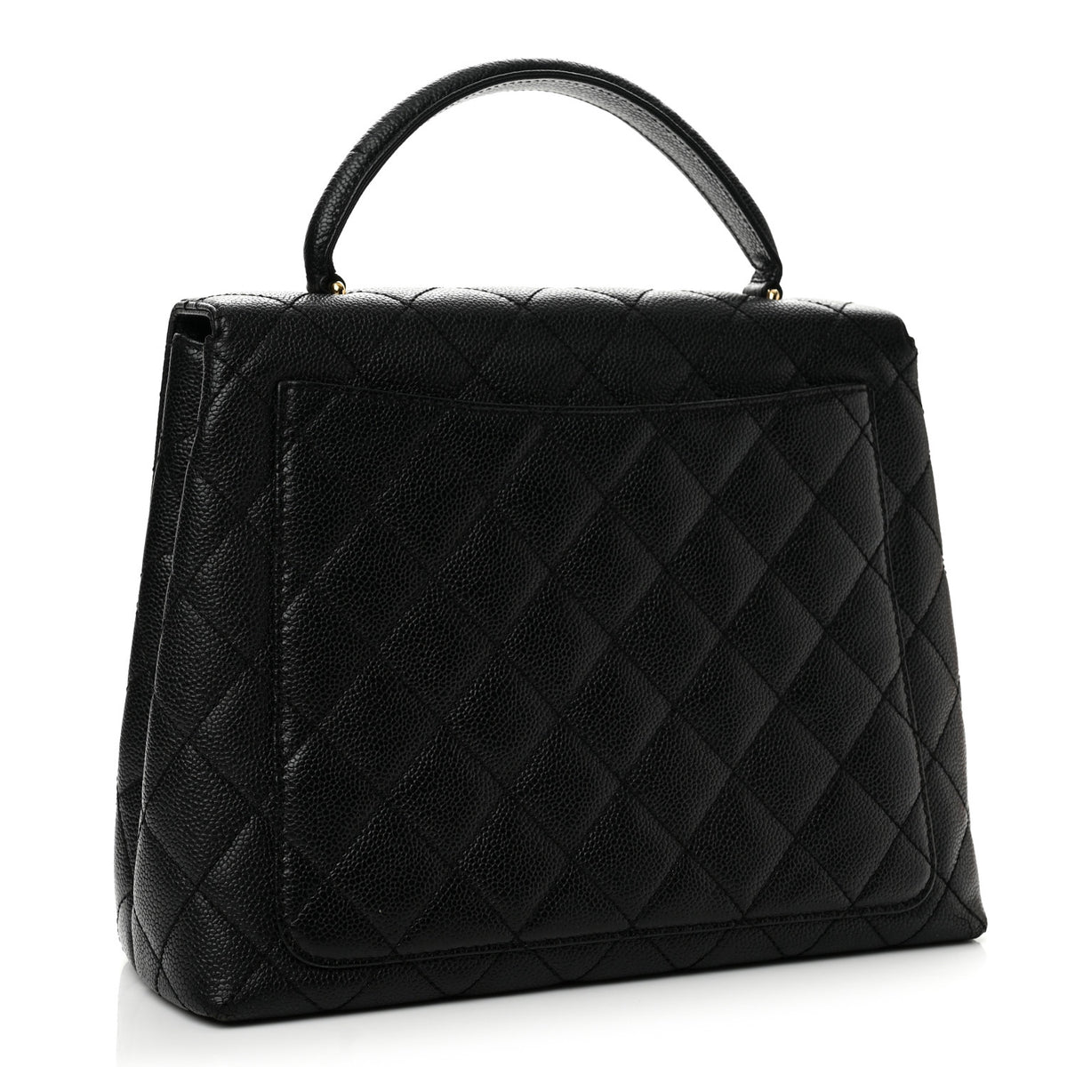 Caviar Quilted Jumbo Kelly Flap Black