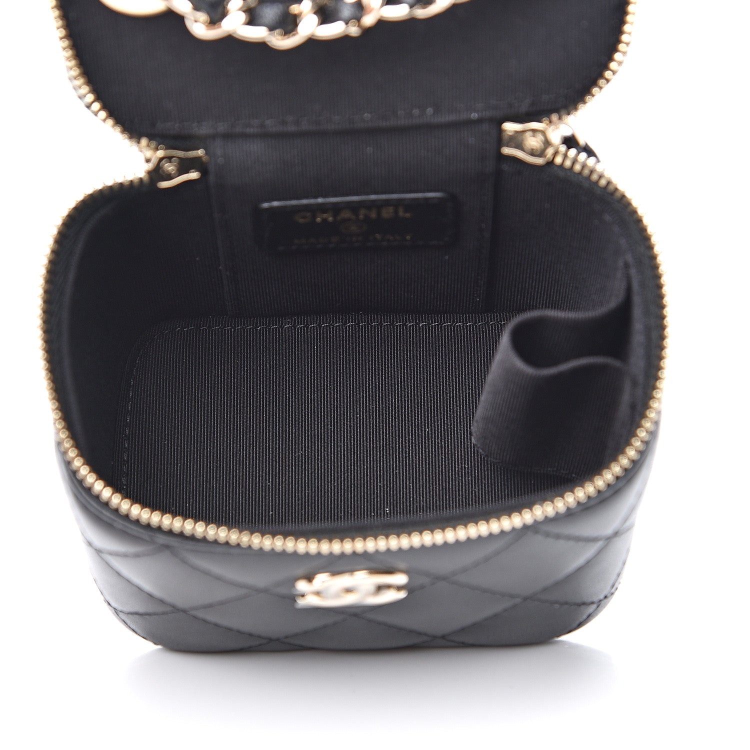 Chanel Lambskin Quilted Trendy Mini Vanity Case With Chain Black 4 of 10