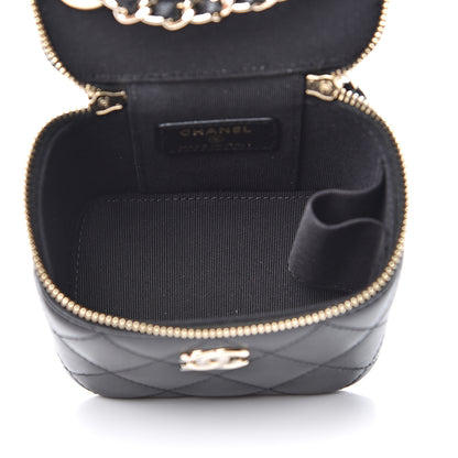 Chanel Lambskin Quilted Trendy Mini Vanity Case With Chain Black 4 of 10