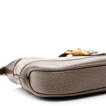 Gucci X BALENCIAGA BB Supreme Monogram Calfskin Web Mini Jackie 1961 Hobo Beige Ebony 10 of 11