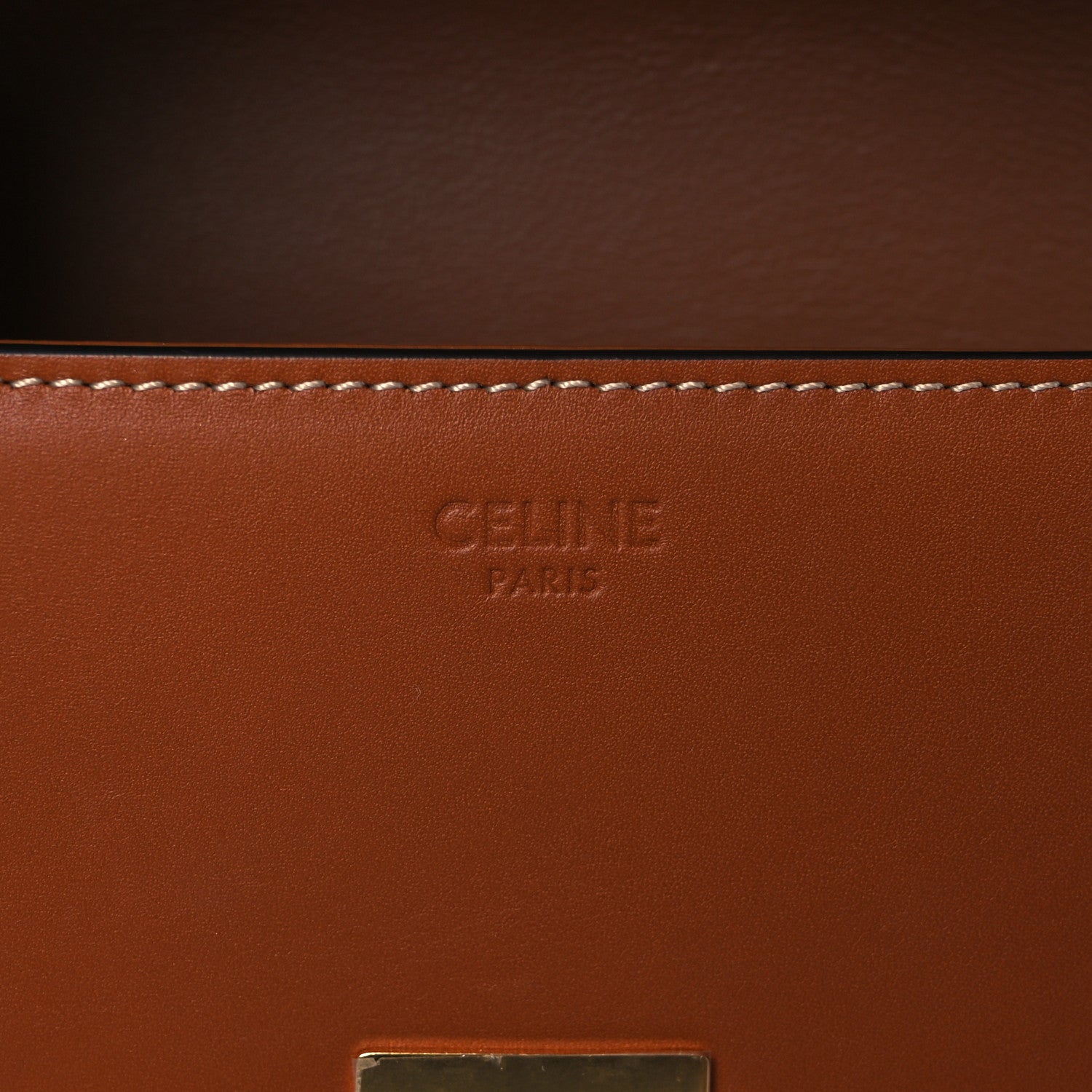 Celine Natural Calfskin Triomphe Shoulder Bag Tan 6 of 10