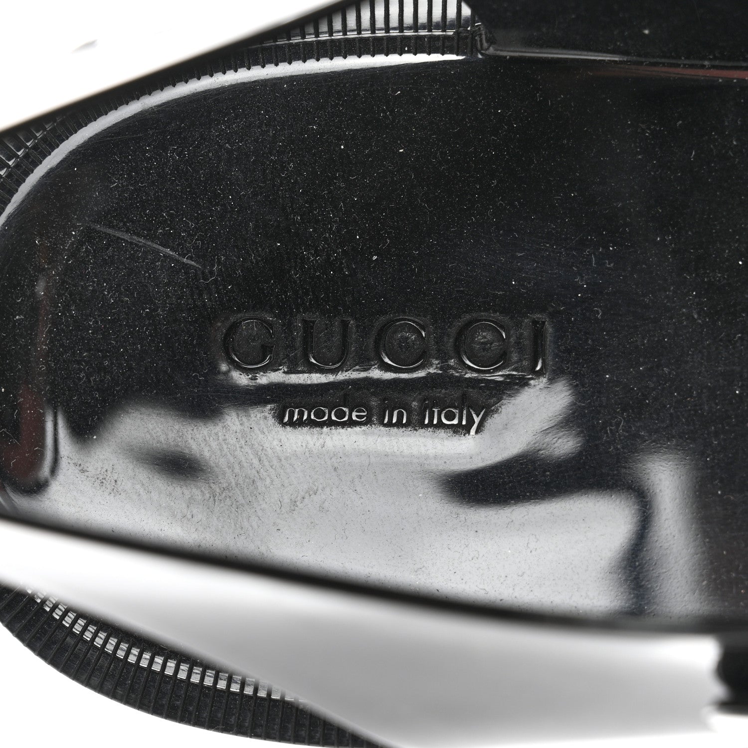 Gucci Shiny Rubber Double G Buckle Strap Sandals 38 Black 6 of 8