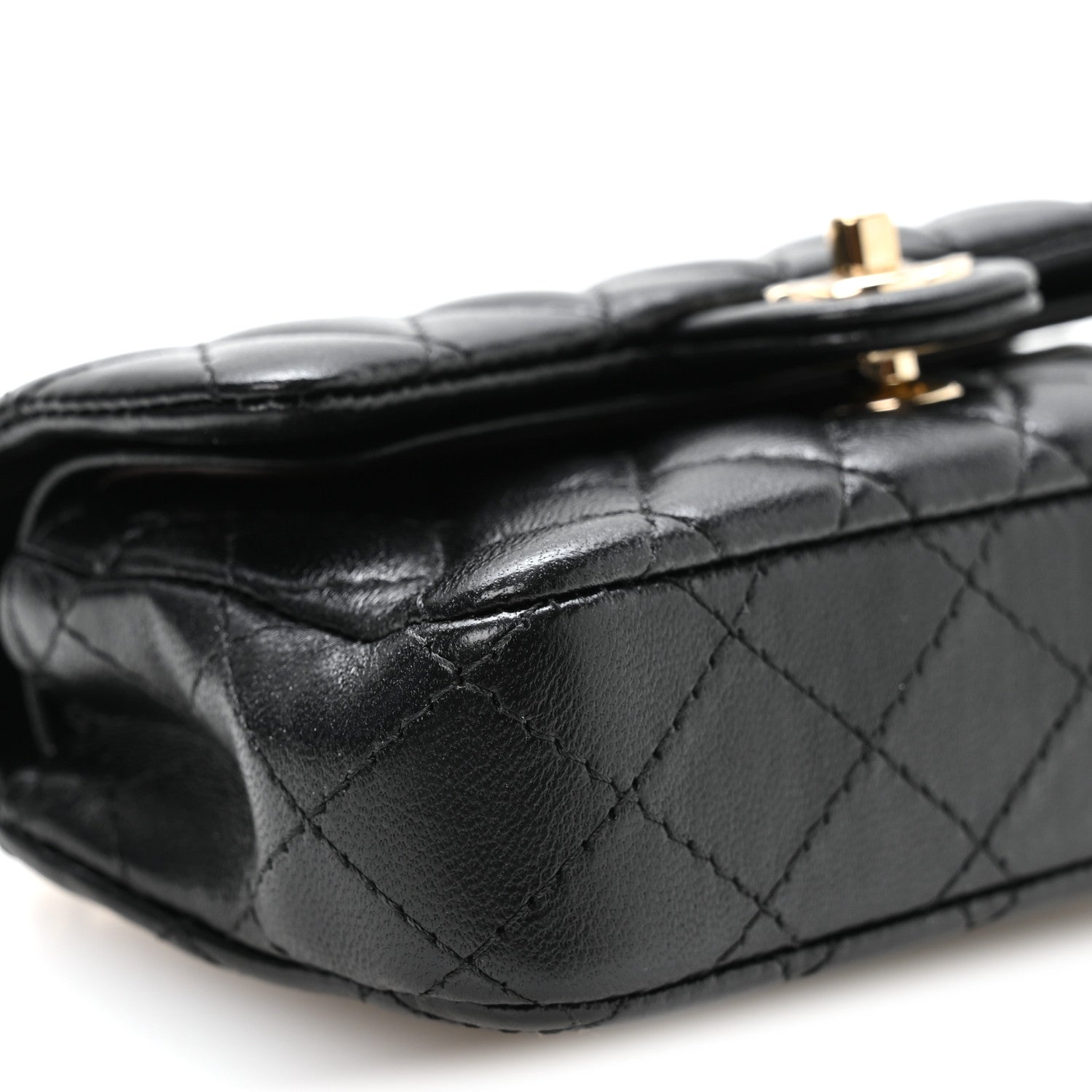 Chanel Lambskin Quilted Mini Flap Bag Charm With Hook Black 9 of 11