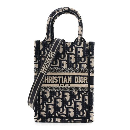 Christian Dior Oblique Mini Book Tote Phone Bag Blue 1 of 11