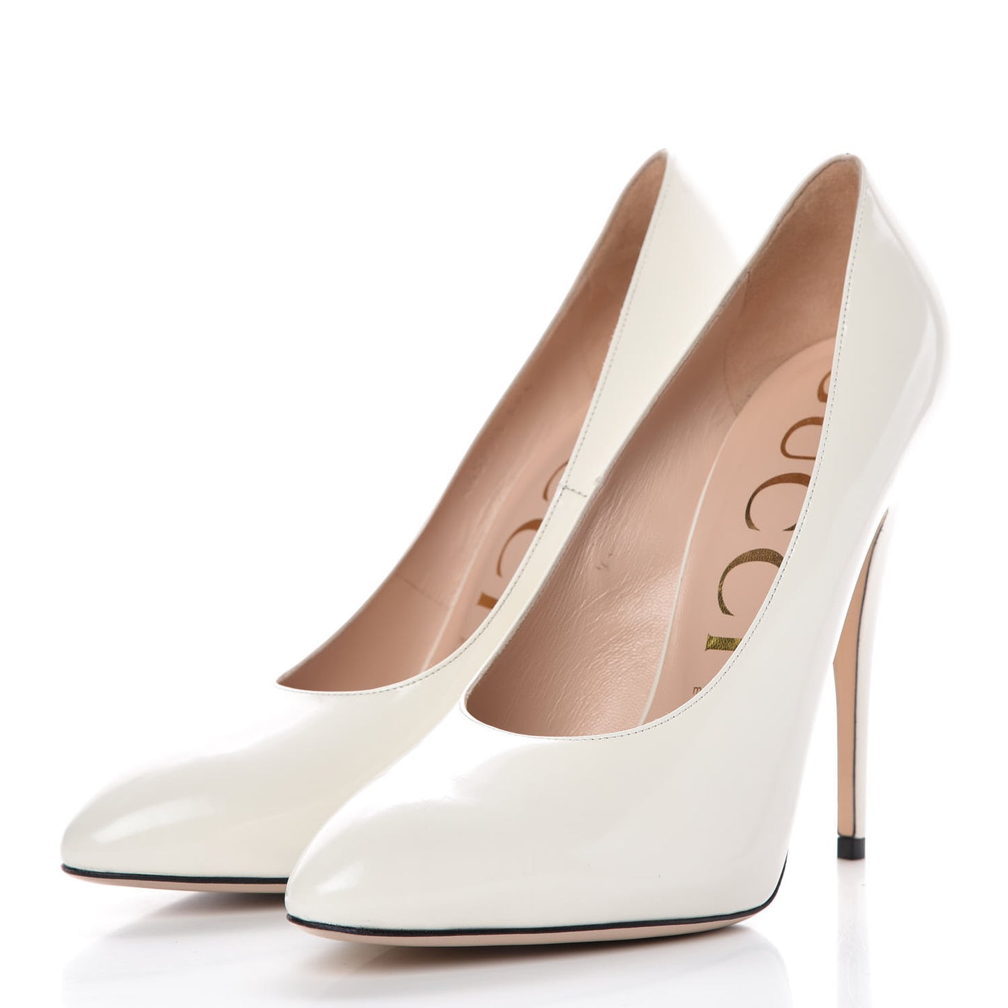 Polished Calfskin Regent Pumps 39.5 White Magnolia
