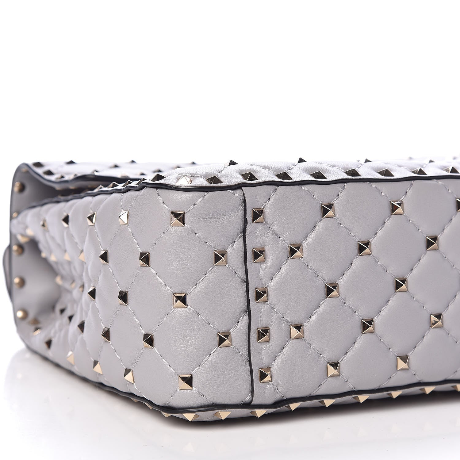 Valentino Garavani Nappa Large Rockstud Spike Shoulder Bag Pastel Grey 8 of 9