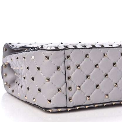 Valentino Garavani Nappa Large Rockstud Spike Shoulder Bag Pastel Grey 8 of 9