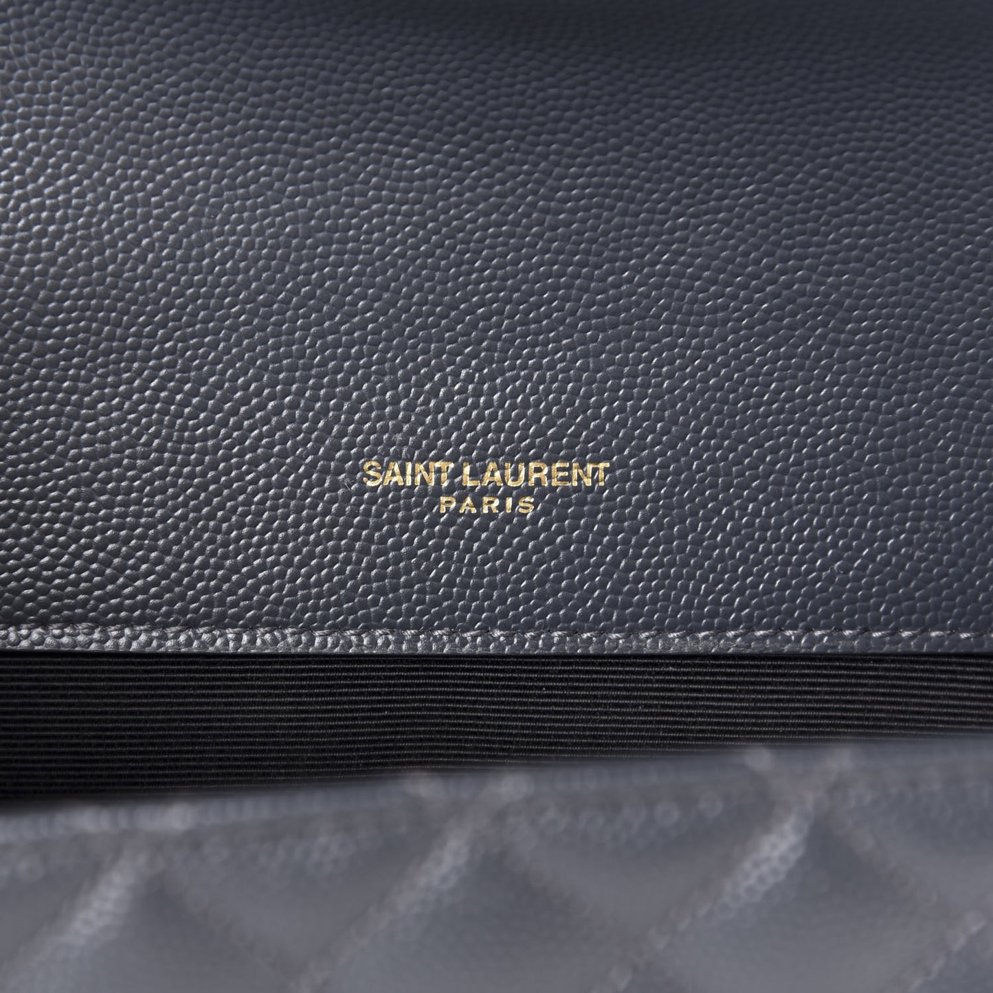 Grain De Poudre Textured Mixed Matelasse Triquilt Small Monogram Satchel Dark Smoke