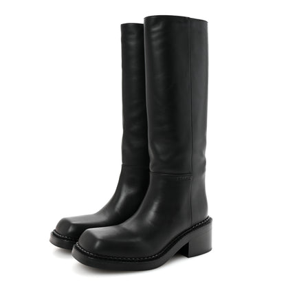 Prada Vitello Lux From The Runway Tall Boots 38 Black 4 of 9