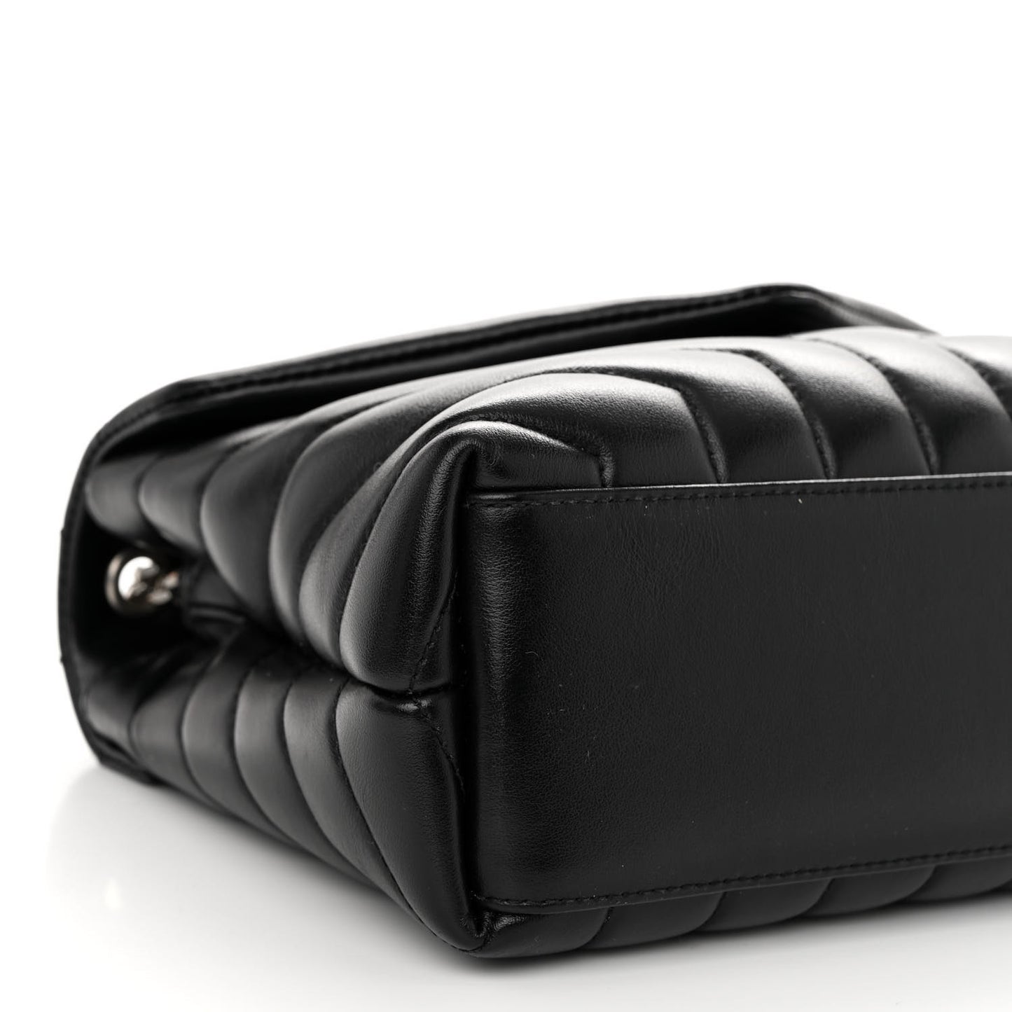 Calfskin Y Quilted Monogram Small Loulou Chain Satchel Black