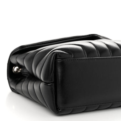 Saint Laurent Calfskin Y Quilted Monogram Small Loulou Chain Satchel Black 8 of 9