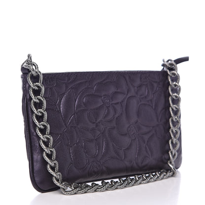 Chanel Lambskin Camellia Evening Bag Purple 3 of 7