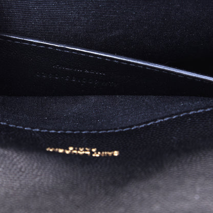 Saint Laurent Grain De Poudre Textured Mixed Matelasse Triquilt Medium Monogram Satchel Black 8 of 12